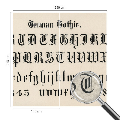 Carta da parati per cameretta lettere gotiche