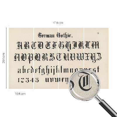 Carta da parati per cameretta lettere gotiche