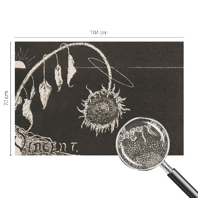 Carta da parati effetto profondità Girasole nostalgico