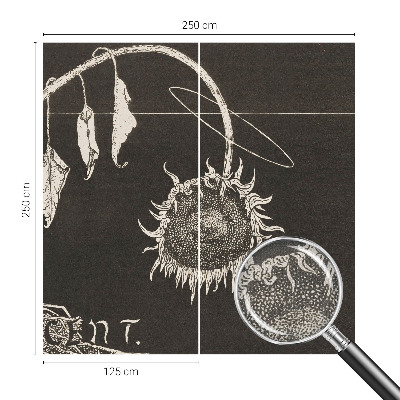 Carta da parati effetto profondità Girasole nostalgico