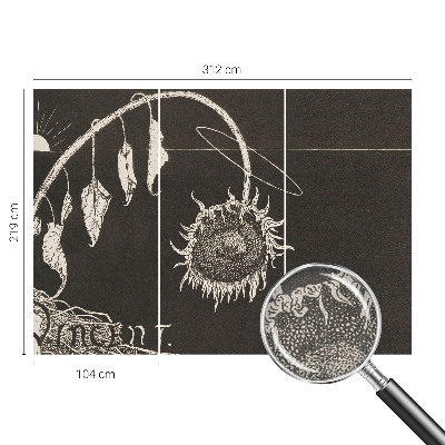 Carta da parati effetto profondità Girasole nostalgico