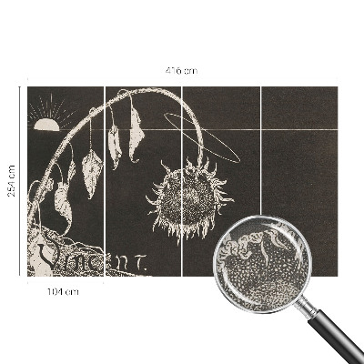 Carta da parati effetto profondità Girasole nostalgico