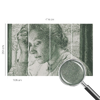 Carta da parati panoramica effetto 3D Donna riflessiva