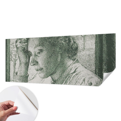 Carta da parati panoramica effetto 3D Donna riflessiva