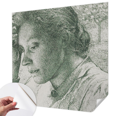 Carta da parati panoramica effetto 3D Donna riflessiva