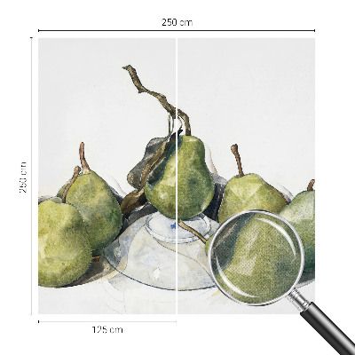 Fotomurale effetto 3D Pere ad acquerello