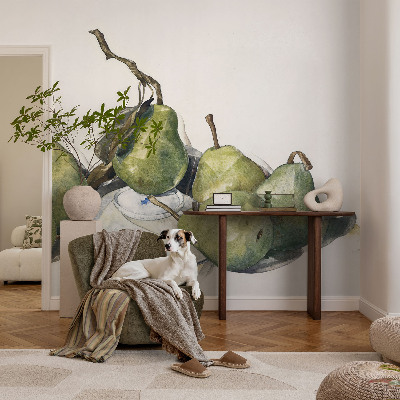 Fotomurale effetto 3D Pere ad acquerello