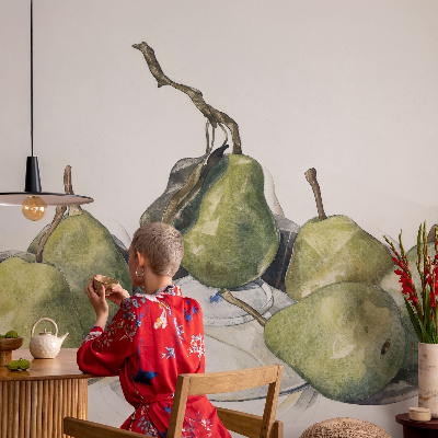 Fotomurale effetto 3D Pere ad acquerello