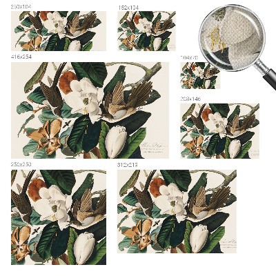 Carta da parati 3D magnolie degli uccelli