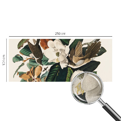 Carta da parati 3D magnolie degli uccelli
