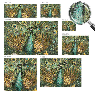 Carta da parati panoramica effetto 3D Pavone maestoso