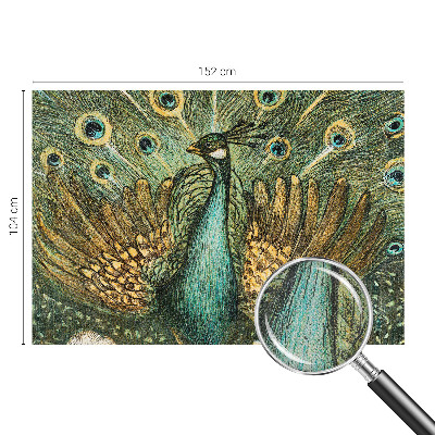 Carta da parati panoramica effetto 3D Pavone maestoso