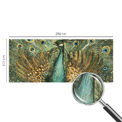 Carta da parati panoramica effetto 3D Pavone maestoso
