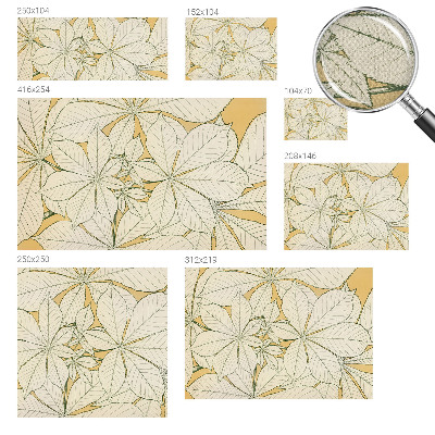 Carta da parati panoramica effetto 3D Foglie di castagno