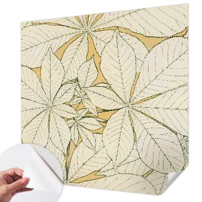 Carta da parati panoramica effetto 3D Foglie di castagno