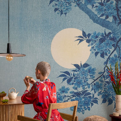 Carta da parati cameretta Luna dei Fiori