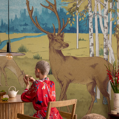 Carta da parati cameretta Armonia della foresta