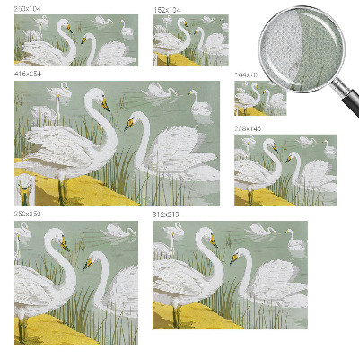 Carta da parati effetto profondità Il lago dei cigni