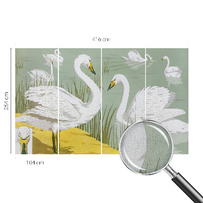 Carta da parati effetto profondità Il lago dei cigni