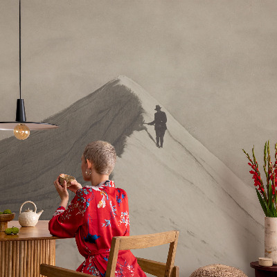 Carta da parati panoramica effetto 3D Scalatore solitario