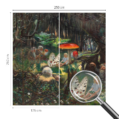 Carta da parati per cameretta Foresta incantata