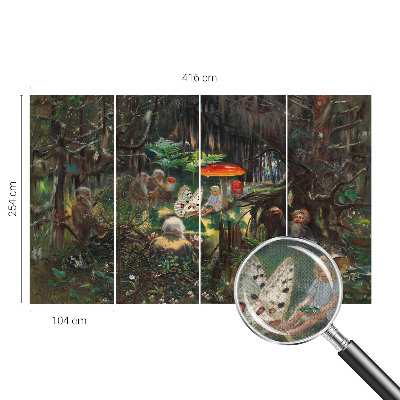 Carta da parati per cameretta Foresta incantata