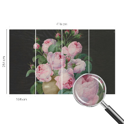 Carta da parati panoramica effetto 3D Eleganza floreale