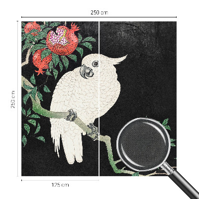 Carta da parati 3D Pappagallo melograno