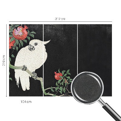 Carta da parati 3D Pappagallo melograno