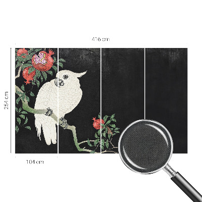 Carta da parati 3D Pappagallo melograno