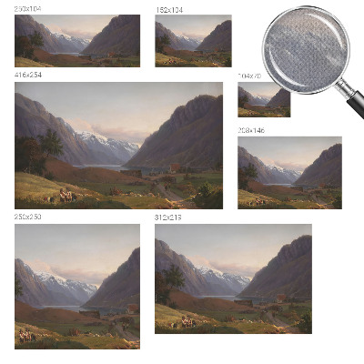 Carta da parati effetto profondità panorama montano