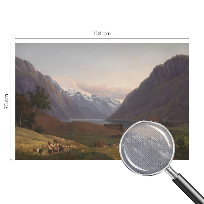 Carta da parati effetto profondità panorama montano