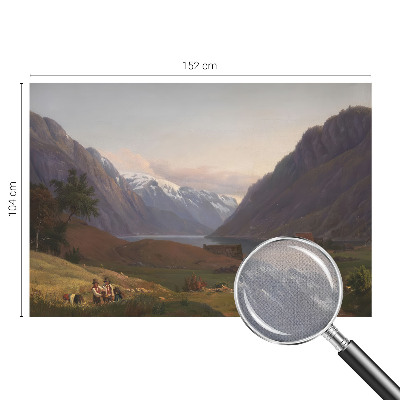 Carta da parati effetto profondità panorama montano