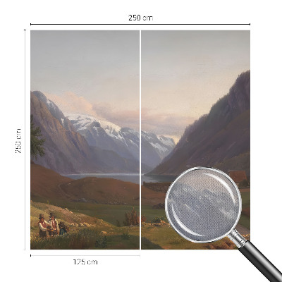 Carta da parati effetto profondità panorama montano