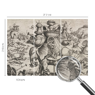 Carta da parati per cameretta Una battaglia grottesca