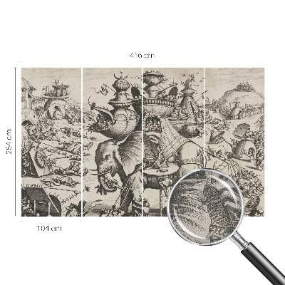 Carta da parati per cameretta Una battaglia grottesca