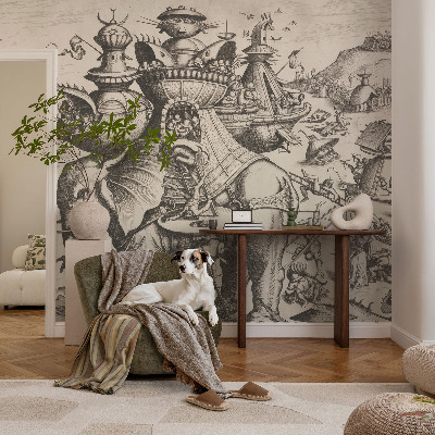 Carta da parati per cameretta Una battaglia grottesca