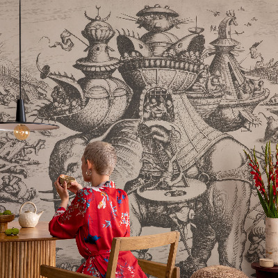 Carta da parati per cameretta Una battaglia grottesca