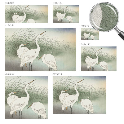 Carta da parati effetto profondità Aironi nell'erba