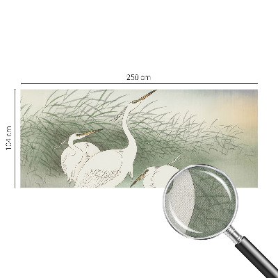 Carta da parati effetto profondità Aironi nell'erba