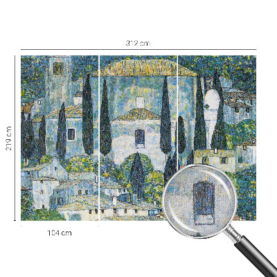 Carta da parati panoramica effetto 3D Case in cipresso