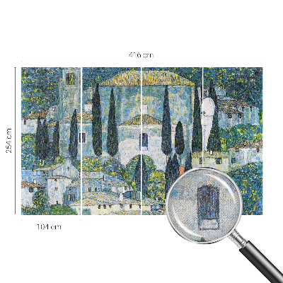 Carta da parati panoramica effetto 3D Case in cipresso