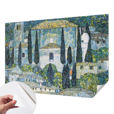 Carta da parati panoramica effetto 3D Case in cipresso