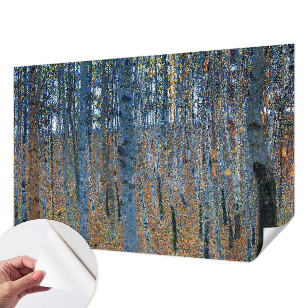 Carta da parati effetto profondità Foresta di betulle