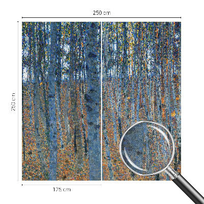 Carta da parati effetto profondità Foresta di betulle
