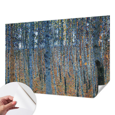 Carta da parati effetto profondità Foresta di betulle