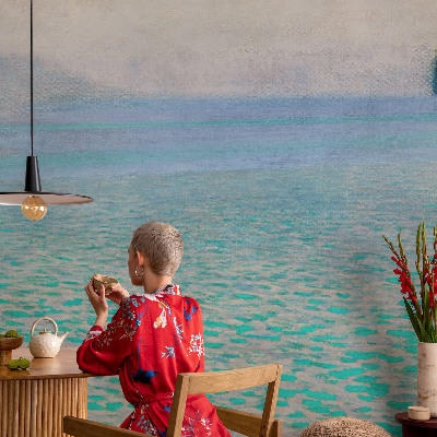 Carta da parati per cameretta Acqua turchese