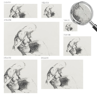 Fotomurale 3D schizzo maschile