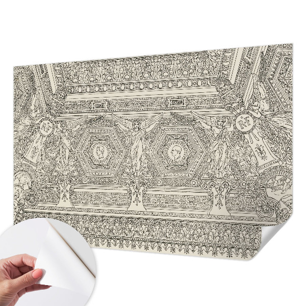 Carta da parati effetto profondità ornamento classico