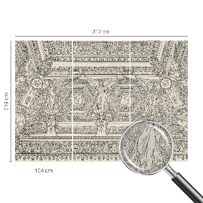 Carta da parati effetto profondità ornamento classico